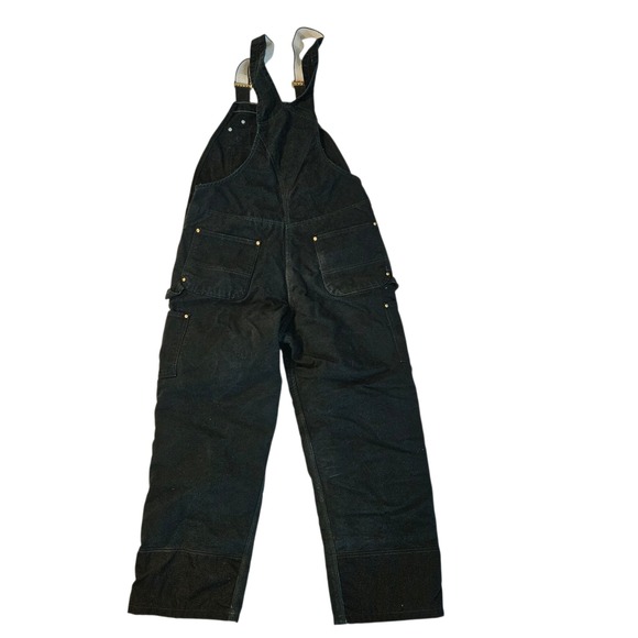 Carhartt Mens R50 Black Bib Overalls Quilted Lined Workwear Utility Size 38x30 - Picture 2 of 6